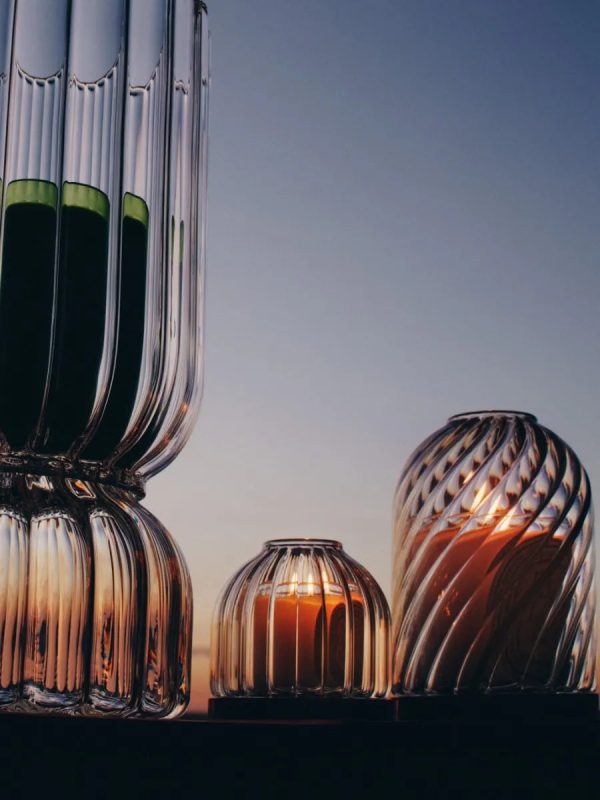 Ribbed candle holder - For miniature candles